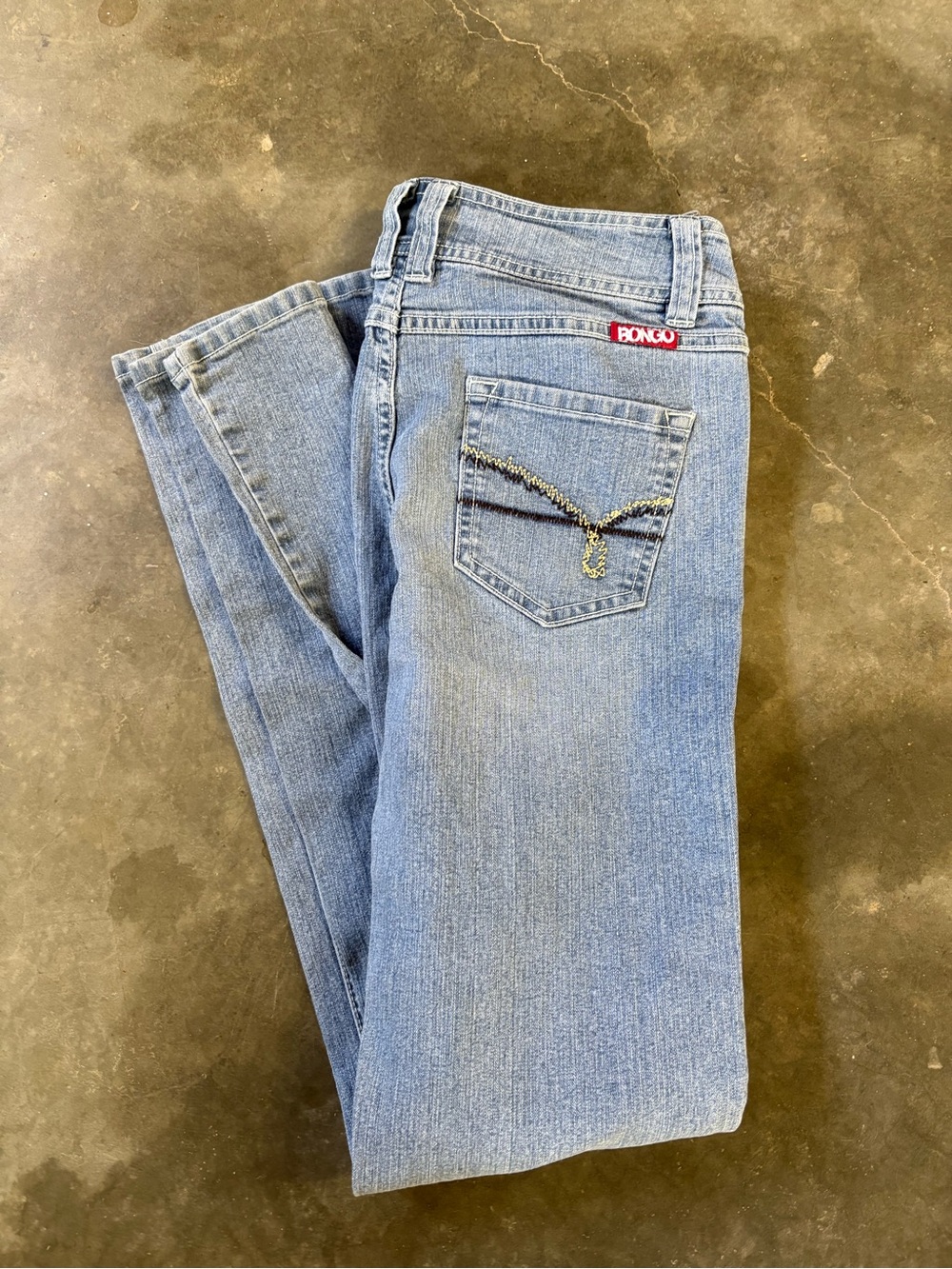 BONGO Low Rise Flare Jeans Blue Denim Size 5 Y2K Vintage